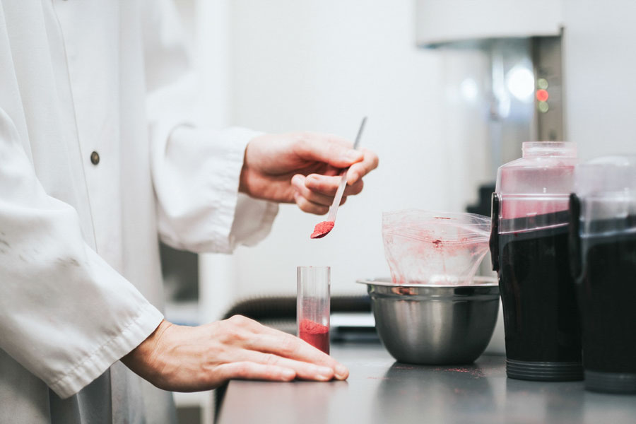 cranberry powder manipulation in lab
